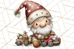 Christmas Gnomes Clipart, Festive Watercolor Art PNG Product Image 3