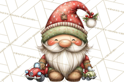 Christmas Gnomes Clipart, Festive Watercolor Art PNG Product Image 4
