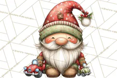 Christmas Gnomes Clipart, Festive Watercolor Art PNG Product Image 4