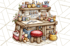 Christmas Gnomes Clipart, Festive Watercolor Art PNG Product Image 5