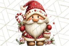 Christmas Gnomes Clipart, Festive Watercolor Art PNG Product Image 2