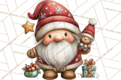 Christmas Gnomes Clipart, Festive Watercolor Art PNG Product Image 5