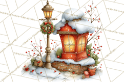 Christmas Gnomes Clipart, Festive Watercolor Art PNG Product Image 5