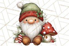 Christmas Gnomes Clipart, Festive Watercolor Art PNG Product Image 4