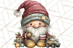 Christmas Gnomes Clipart, Festive Watercolor Art PNG Product Image 2