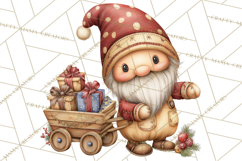 Christmas Gnomes Clipart, Festive Watercolor Art PNG Product Image 4
