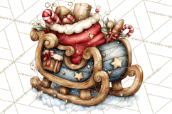 Christmas Gnomes Clipart, Festive Watercolor Art PNG Product Image 5