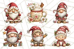 Christmas Gnomes Clipart, Festive Watercolor Art PNG Product Image 6