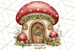Christmas Gnomes Clipart, Festive Watercolor Art PNG Product Image 3