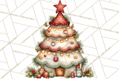 Christmas Gnomes Clipart, Festive Watercolor Art PNG Product Image 5