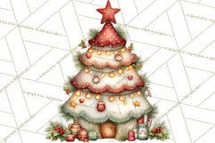 Christmas Gnomes Clipart, Festive Watercolor Art PNG Product Image 5
