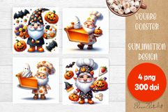 Halloween Sublimation Coaster Design, Halloween Gnome PNG Product Image 1