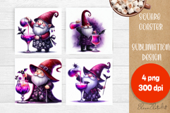 Halloween Sublimation Coaster Design, Halloween Gnome PNG Product Image 1