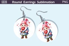Gnome Valentine Round Earrings | Valentines Day Earrings Product Image 1