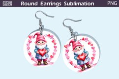 Gnome Valentine Round Earrings | Valentines Day Earrings Product Image 1