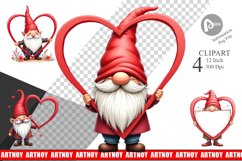 Gnome Holding Heart Clipart Product Image 1