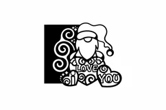 Papercut Christmas Gnome Holding I Love You Heart Card Cover Product Image 2
