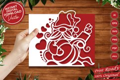 Papercut Gnome Love his Pumpkin with Hearts Card Cover Product Image 3