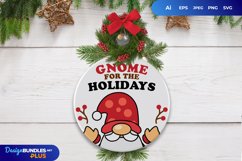 Cute Gnome for The Holidays Text as Round Wall Decoration Product Image 1
