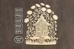 Autumn gnome house lasercut svg autumn laser cut or keychain Product Image 3