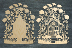 Autumn gnome house lasercut svg autumn laser cut or keychain Product Image 2