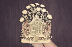 Autumn gnome house lasercut svg autumn laser cut or keychain Product Image 4