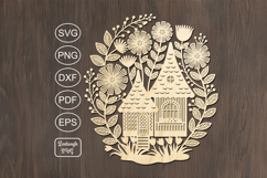 Autumn gnome house lasercut svg autumn laser cut or keychain Product Image 3