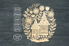 Autumn gnome house lasercut svg autumn laser cut or keychain Product Image 5