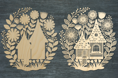 Autumn gnome house lasercut svg autumn laser cut or keychain Product Image 2