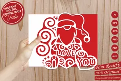 Papercut Christmas Gnome Holding I Love You Heart Card Cover Product Image 3