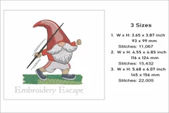 Sports gnome embroidery design, javelin throw gnome Product Image 2