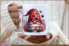 Valentine Gnome png with roses, Watercolor Valentine gnome Product Image 2