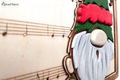 Christmas sign laser cut design with gnome singing Jingle Bells 
