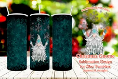 Let it Snow Gnome 20oz Christmas Tumbler Sublimation Wrap Product Image 1