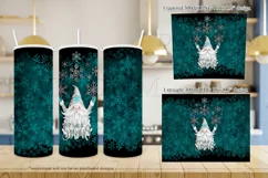 Let it Snow Gnome 20oz Christmas Tumbler Sublimation Wrap Product Image 2