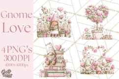 Valentine Gnome Clipart PNG, Gnome Girl Valentine Clip Art Product Image 1
