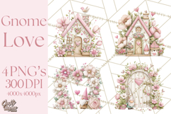 Valentine Gnome Clipart PNG, Gnome Girl Valentine Clip Art Product Image 1