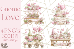 Valentine Gnome Clipart PNG, Gnome Girl Valentine Clip Art Product Image 1