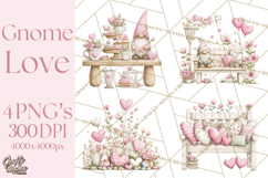 Valentine Gnome Clipart PNG, Gnome Girl Valentine Clip Art Product Image 1