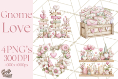 Valentine Gnome Clipart PNG, Gnome Girl Valentine Clip Art Product Image 1