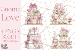 Valentine Gnome Clipart PNG, Gnome Girl Valentine Clip Art Product Image 1