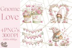 Valentine Gnome Clipart PNG, Gnome Girl Valentine Clip Art Product Image 1
