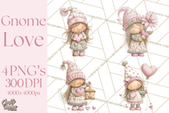 Valentine Gnome Clipart PNG, Gnome Girl Valentine Clip Art Product Image 1
