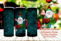 Gnome Love Peace & Joy 20oz Christmas Tumbler Sublimation Product Image 1