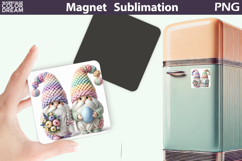 Easter Gnome Magnet Design | Gnome Spring Floral Sublimation Product Image 1