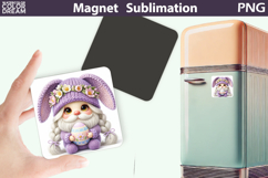 Easter Gnome Magnet Design | Spring Bunny Hat Sublimation Product Image 1