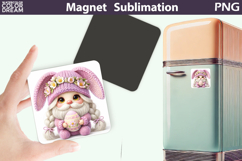 Easter Gnome Magnet Design | Spring Bunny Hat Sublimation Product Image 1