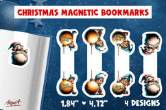 Merry Christmas baby gnomes magnetic bookmarks print and cut Product Image 1