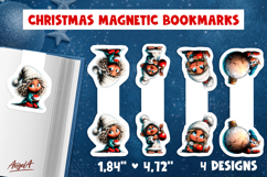 Christmas baby gnome girl magnetic bookmarks print and cut Product Image 1