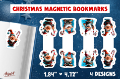 Christmas magnetic bookmarks Funny fairy gnome PNG candy Product Image 1